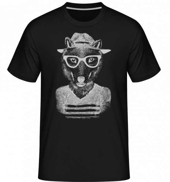 Hipster Fox -  Shirtinator tričko pre pánov - Čierna - Predné