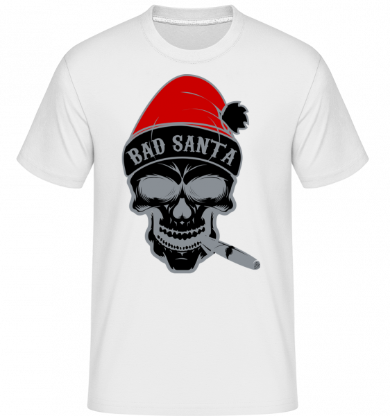 Bad Santa Skull -  Shirtinator tričko pre pánov - Biela - Predné