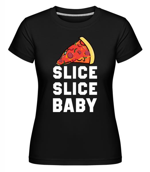 Pizza Slice Slice Detská -  Shirtinator tričko pre dámy - Čierna1 - Predné