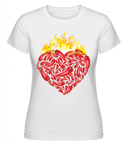 chili Heart -  Shirtinator tričko pre dámy - Biela - Predné