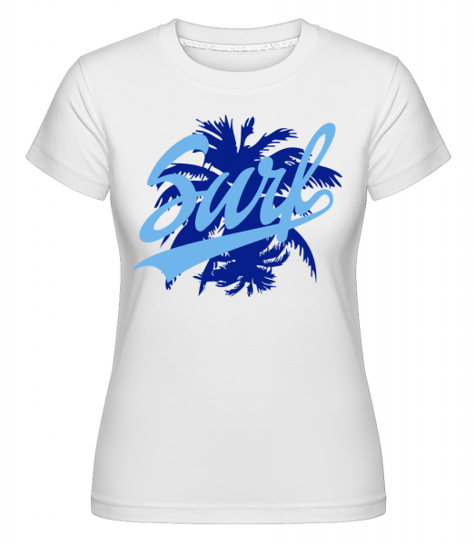 Surf Ikona Modrý -  Shirtinator tričko pre dámy - Biela - Predné