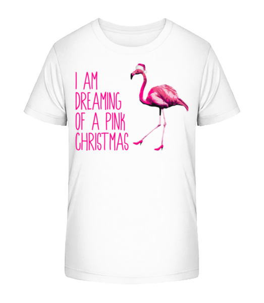 Pink Christmas - Detské bio tričko Stanley Stella - Biela - Predné