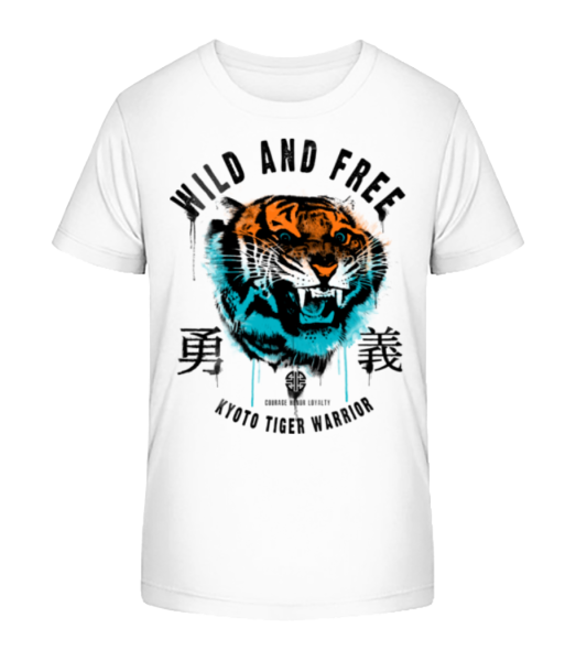 Wild And Free Tiger - Detské bio tričko Stanley Stella - Biela - Predné