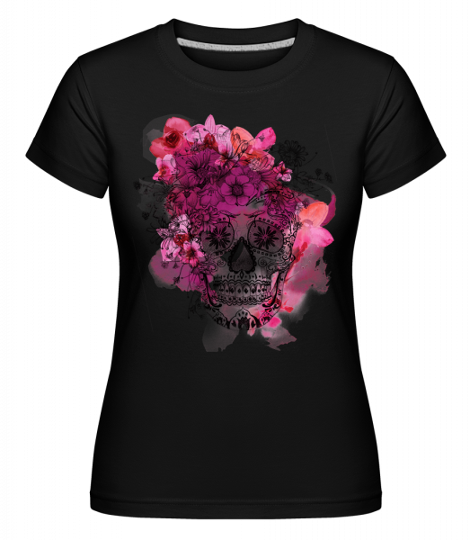 Día de los Muertos Skull -  Shirtinator tričko pre dámy - Čierna - Predné