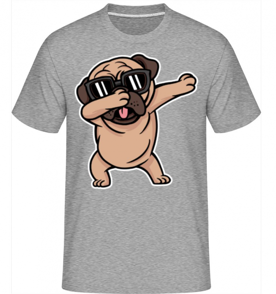 Pug Dabbing -  Shirtinator tričko pre pánov - Melírovo šedá - Predné