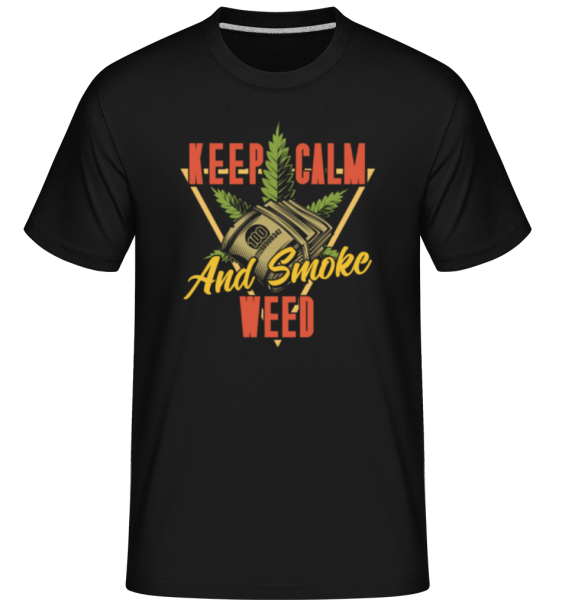 Keep Calm And Smoke Weed -  Shirtinator tričko pre pánov - Čierna - Predné