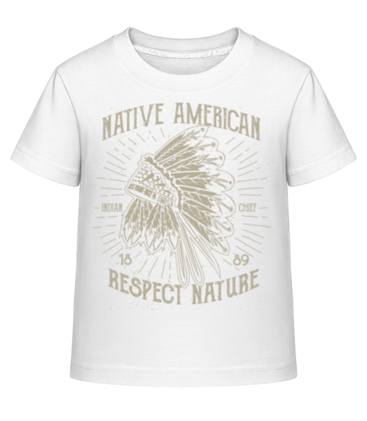 Native American Indian - Detské Shirtinator tričko - Biela - Predné