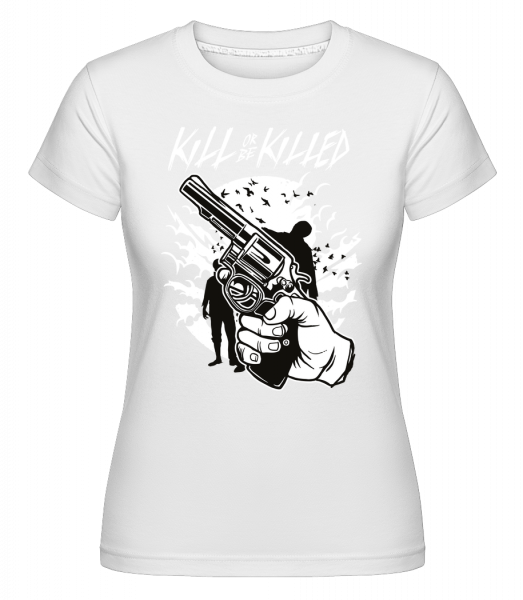 Zombie Shooter -  Shirtinator tričko pre dámy - Biela - Predné