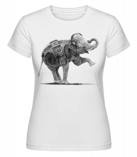 Ghettoblaster Elephant -  Shirtinator tričko pre dámy - Biela - Predné