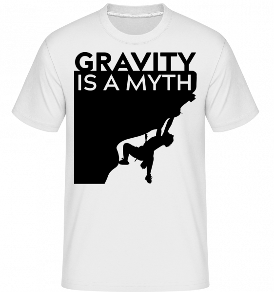 Gravitácia je mýtus -  Shirtinator tričko pre pánov - Biela - Predné