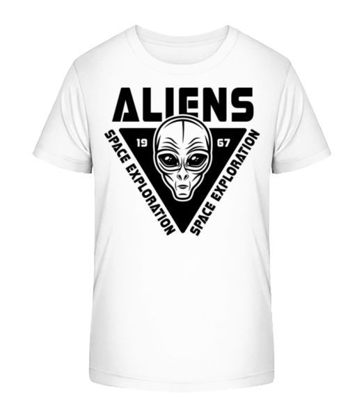 Aliens Space Exploration - Detské bio tričko Stanley Stella - Biela - Predné