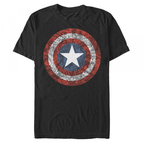 Marvel - Avengers - Captain America ComicBook Shield - Pánske Tričko - Čierna - Predné