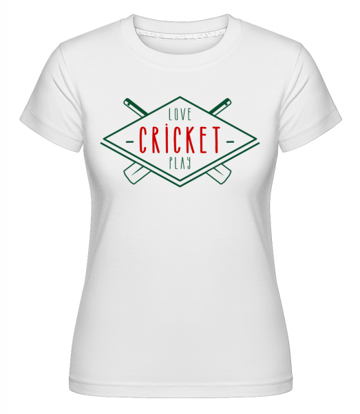 Love And Play Cricket -  Shirtinator tričko pre dámy - Biela - Predné