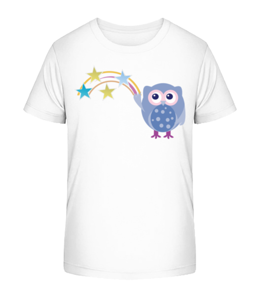 Cute Owl With Stars - Detské bio tričko Stanley Stella - Biela - Predné
