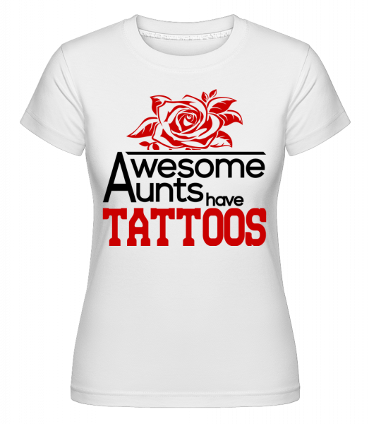 Úžasné teta tetovanie -  Shirtinator tričko pre dámy - Biela - Predné