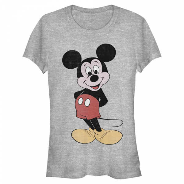 Disney - Mickey Mouse - Mickey Mouse 80s Mickey - Dámske Tričko - Melírovo šedá - Predné