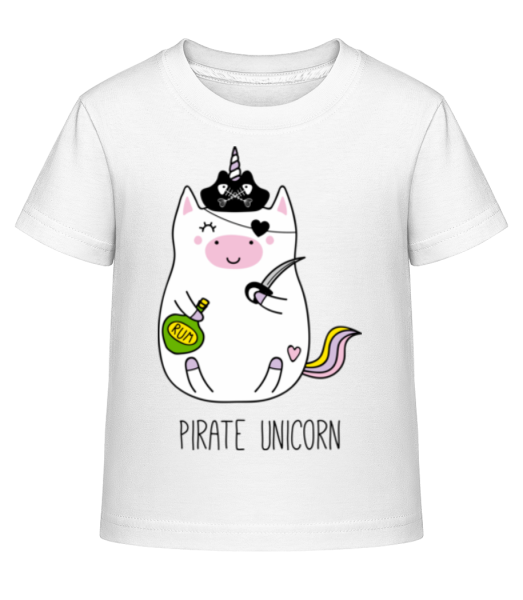 Pirate Unicorn - Detské Shirtinator tričko - Biela - Predné
