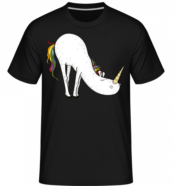 Yoga Unicorn Bücke -  Shirtinator tričko pre pánov - Čierna - Predné