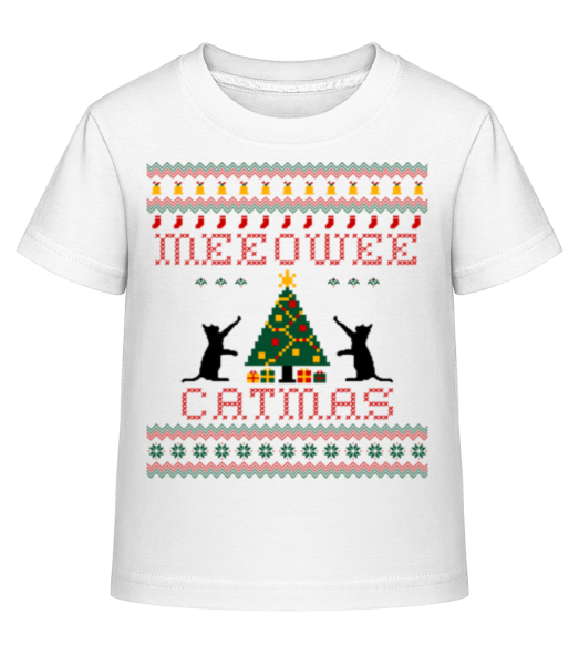 MEEOWEE Catmas - Detské Shirtinator tričko - Biela - Predné