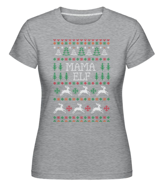 Mama Elf -  Shirtinator tričko pre dámy - Melírovo šedá - Predné