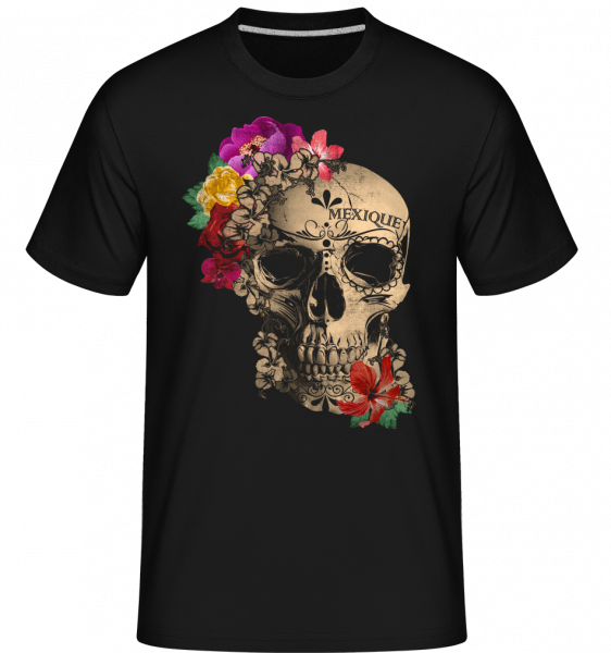 Skull Mexico -  Shirtinator tričko pre pánov - Čierna - Predné