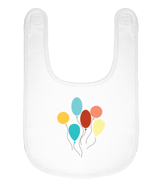 mnoho Balloons - Bio detský podbradnik - Biela - Predné