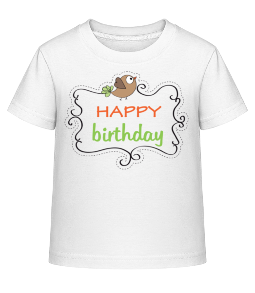 Happy Birthday Bird - Detské Shirtinator tričko - Biela - Predné