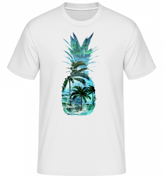 ananás Palms -  Shirtinator tričko pre pánov - Biela - Predné