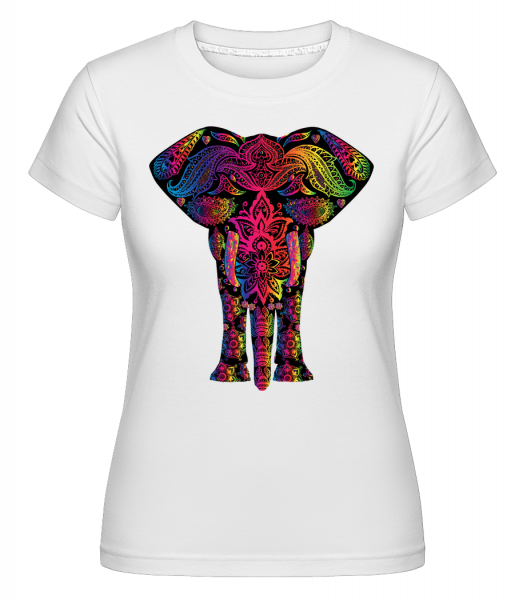 farebné Elephant -  Shirtinator tričko pre dámy - Biela - Predné