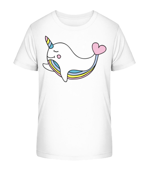 Unicorn Whale - Detské bio tričko Stanley Stella - Biela - Predné