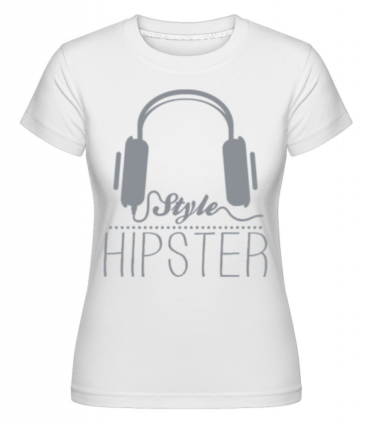 Hipster Slúchadlá -  Shirtinator tričko pre dámy - Biela - Predné