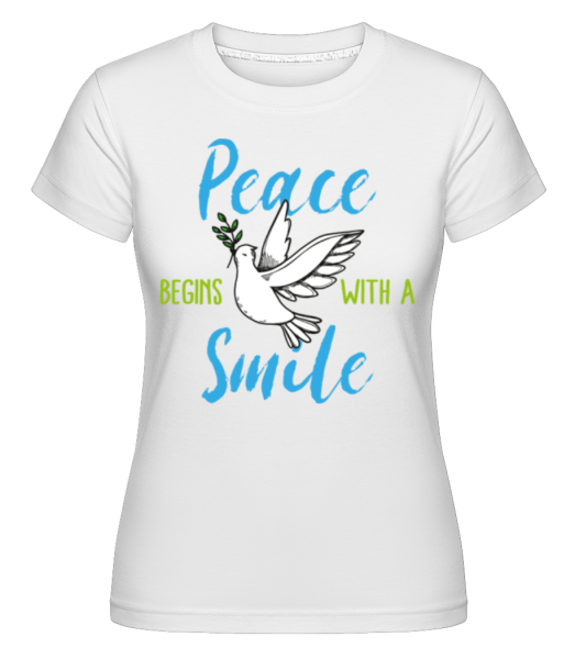Peace Begins With A Smile -  Shirtinator tričko pre dámy - Biela - Predné