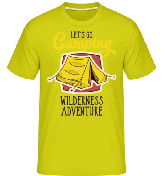 Let's Go Camping -  Shirtinator tričko pre pánov - Limetková - Predné