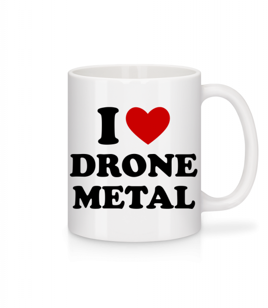 I Love Metal Drone - Keramický hrnček - Biela - Predné