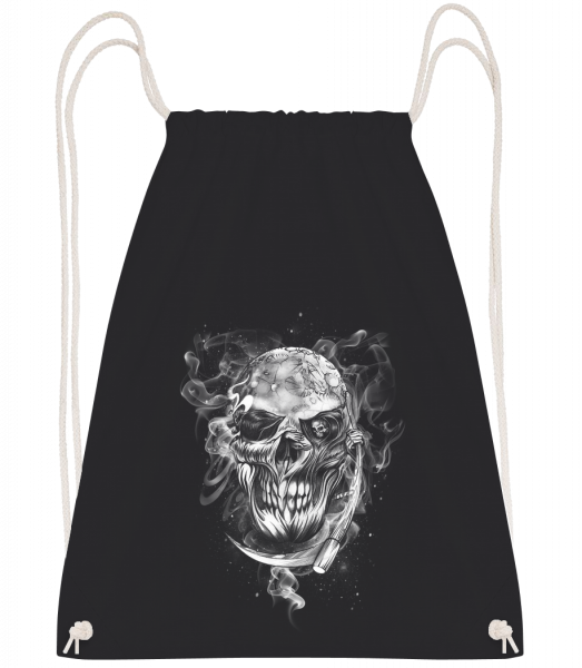 Skull - Drawstring batoh so šnúrkami - Čierna1 - Predné