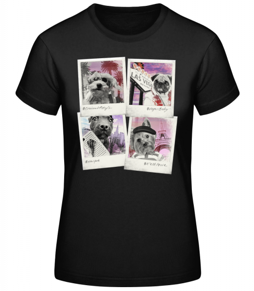 Pes Polaroidy - Basic T-Shirt - Černá - Predné