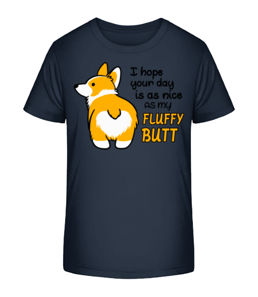 My Fluffy Butt - Detské bio tričko Stanley Stella - Namornícka modrá - Predné