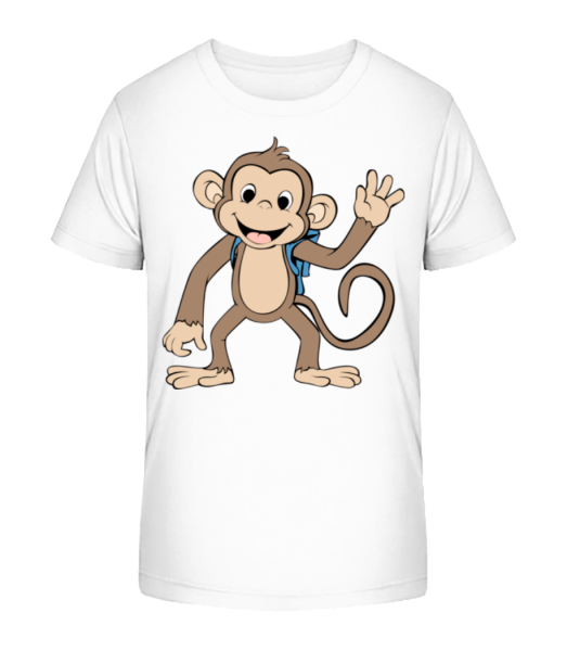 Roztomilý Monkey S Bag - Detské bio tričko Stanley Stella - Biela - Predné