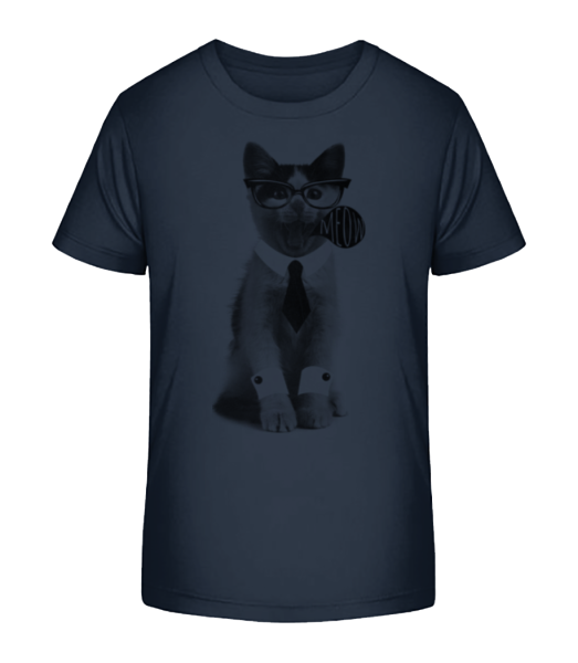 Hipster Cat - Detské bio tričko Stanley Stella - Namornícka modrá - Predné