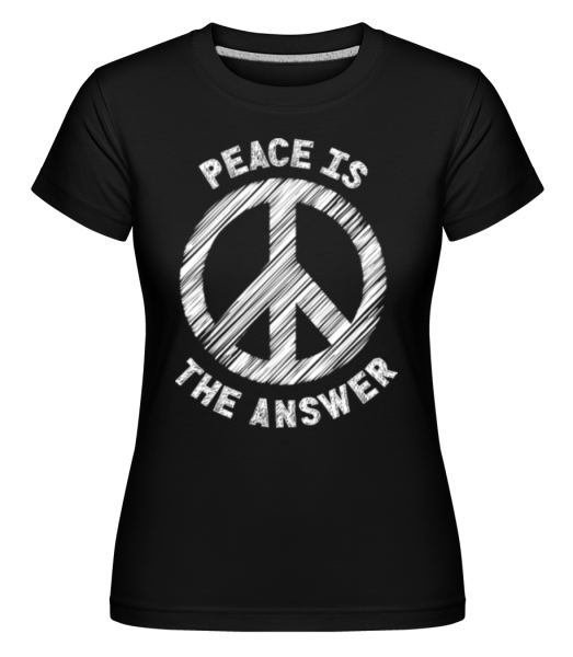 Peace Is The Answer -  Shirtinator tričko pre dámy - Čierna - Predné