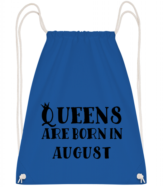 Queens Are Born In August - Drawstring batoh so šnúrkami - Kráľovská modrá - Predné