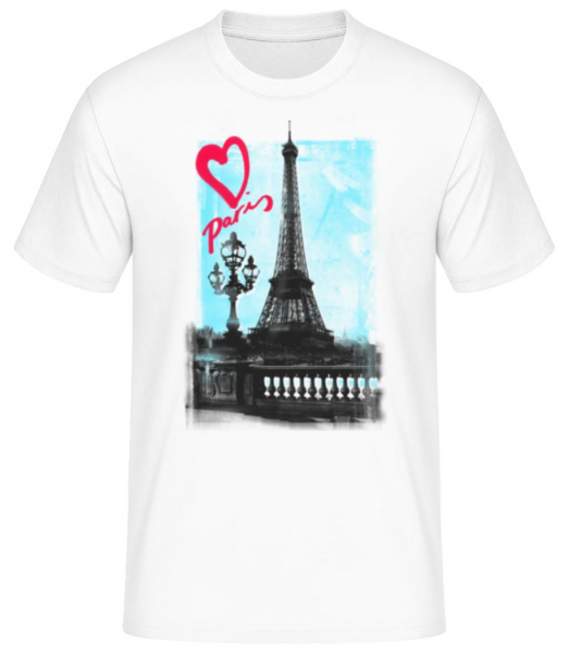 Paris love - Pánske basic tričko - Biela - Predné