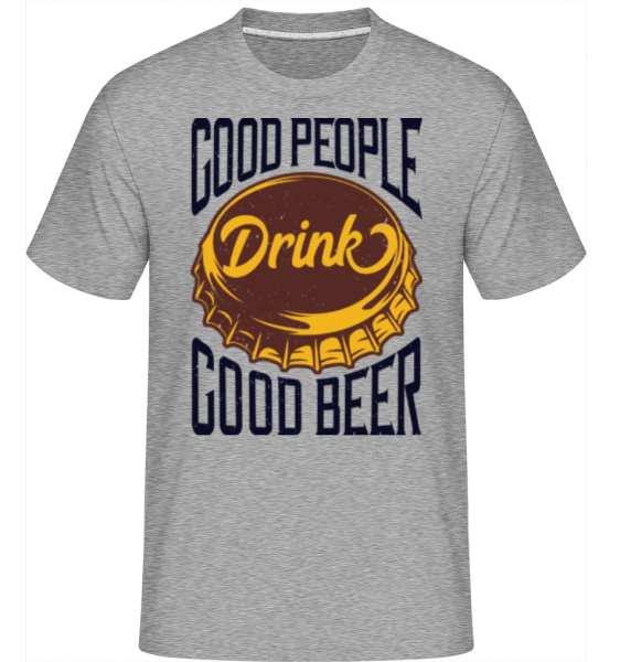 Drink Good Beer -  Shirtinator tričko pre pánov - Melírovo šedá - Predné