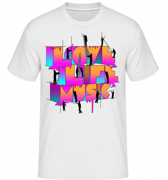 Love Life Music -  Shirtinator tričko pre pánov - Biela - Predné