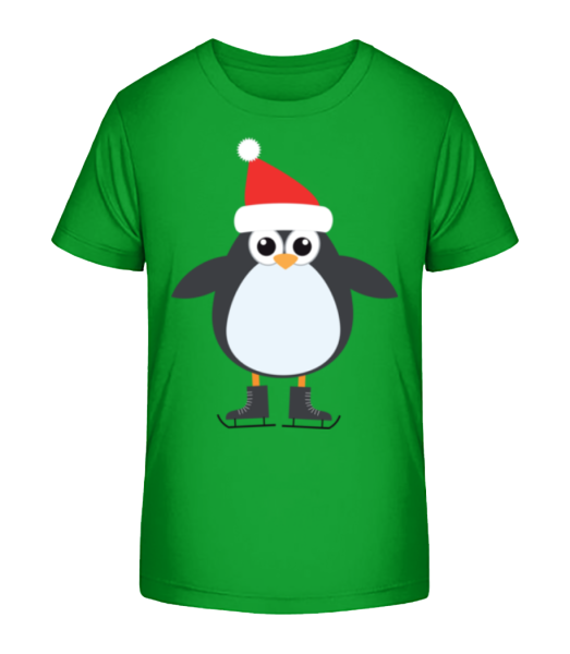 Ice Skate Penguin - Detské bio tričko Stanley Stella - Zelená - Predné
