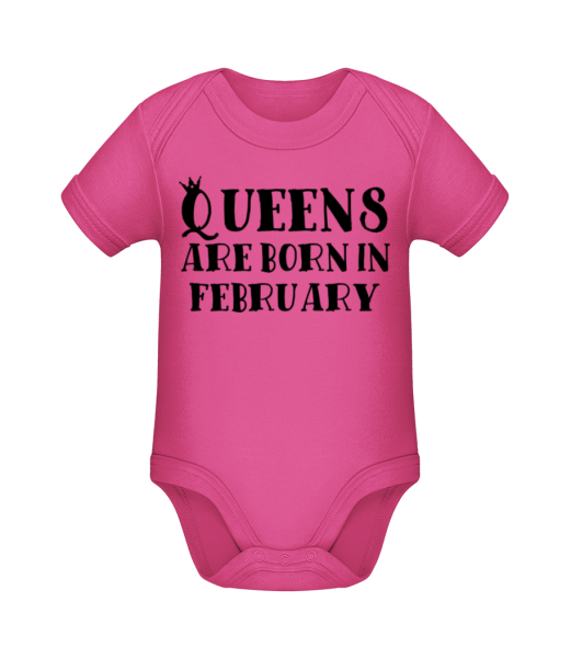 Queens sa rodí vo februári - Bio body pre deti - Magenta - Predné