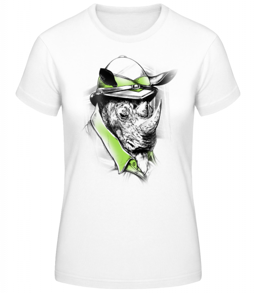 Safari Rhino - Dámske basic tričko - Biela - Predné