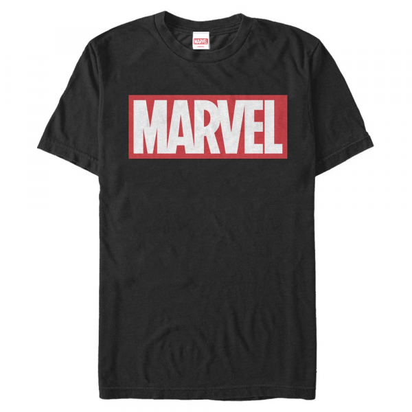 Marvel - Logo Brick - Pánske Tričko - Čierna - Predné