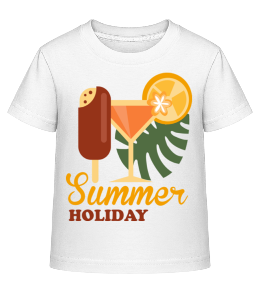 Letná dovolenka Logo - Detské Shirtinator tričko - Biela - Predné