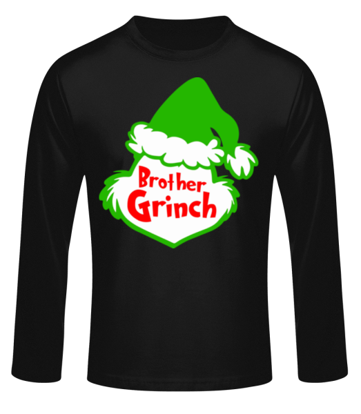 Brother Grinch - Pánske tričko s dlhým rukávom basic - Čierna - Predné